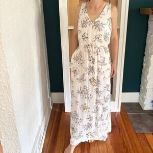 Lucky Brand White Floral Maxi Dress Viscose Womens' XS